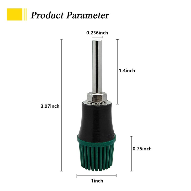 HIEMTE HIEMIE Tools 1 Inch Bristle Disc Grit 50# (Green) with 1 Inch Shank Attachment Abrasive Coating Removal Disc for Metal - Image 2